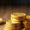 Stylized coin stack icon