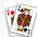 Stylized blackjack cards icon