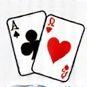 Stylized baccarat cards icon