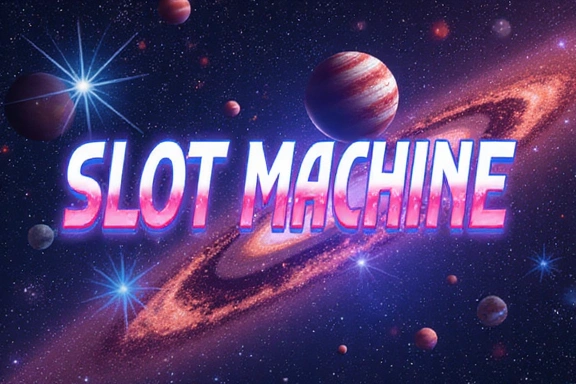 Stylized space-themed slot machine