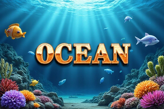 Stylized ocean-themed slot machine