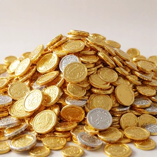 Large stack of virtual coins
