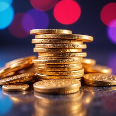 Stylized stack of virtual casino coins